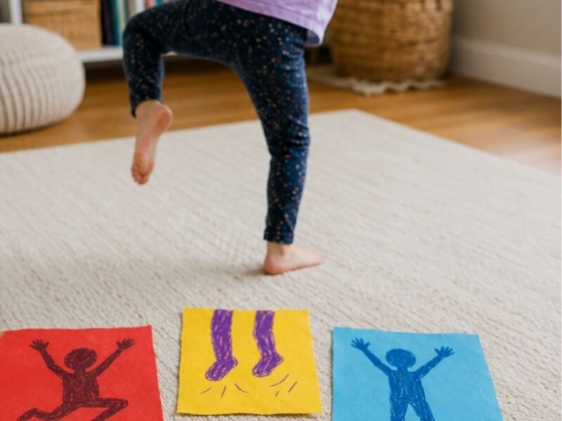 How to Make Colorful Paper Movement Break Cards for Active Kids
