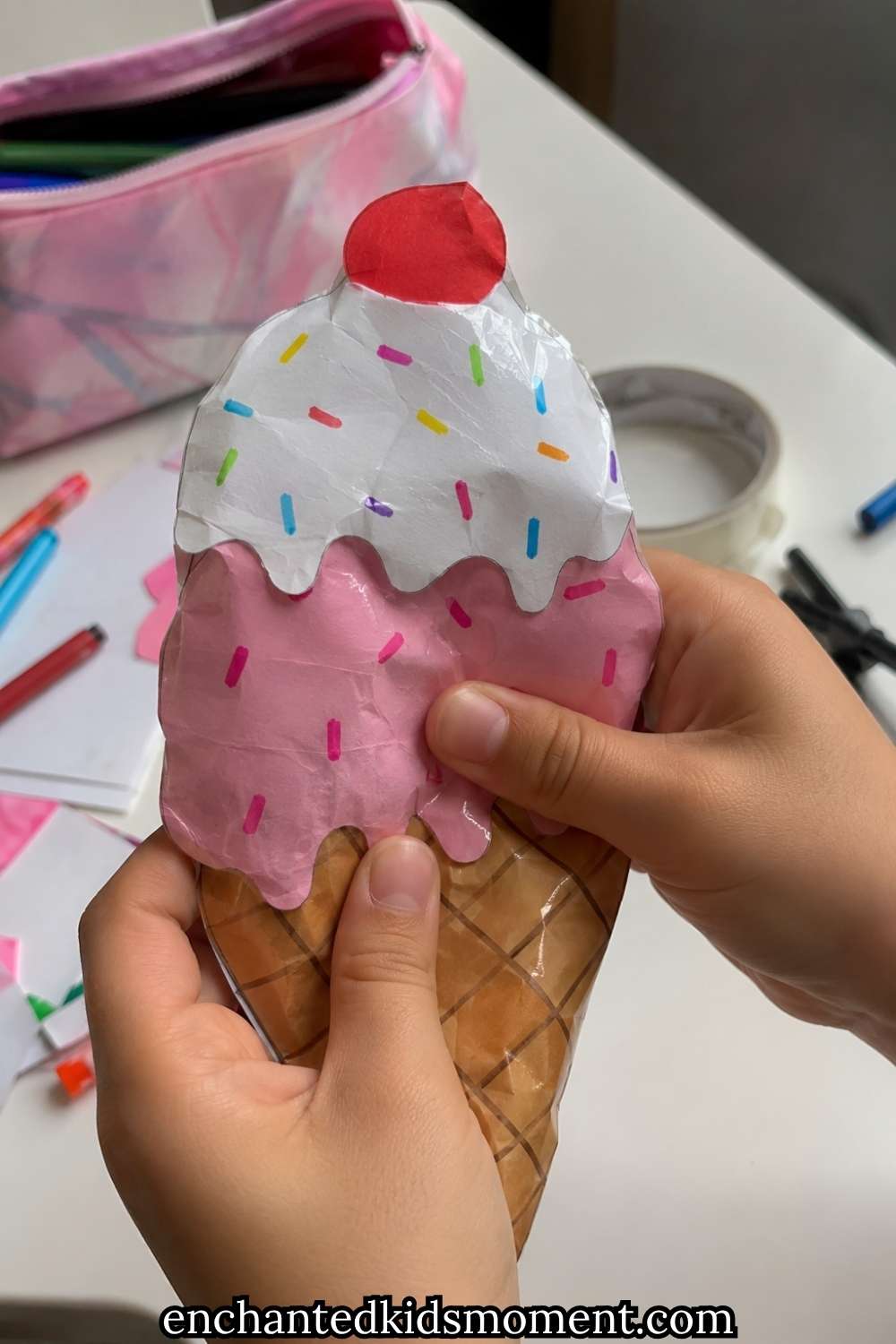 How to Make a Paper Squishy Ice Cream That Looks Real and Feels Soft