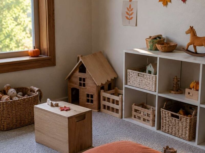 How to Set Up a Beautiful Fall-Themed Kids Play Corner
