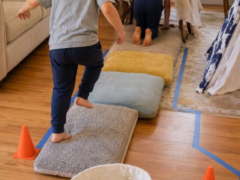 How to Set Up a Simple Indoor Obstacle Course For Kids