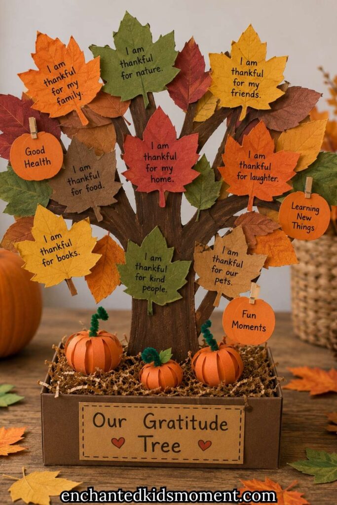 Leaf and Pumpkin Gratitude Tree