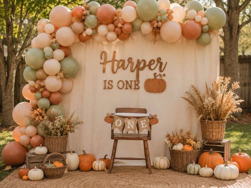 Little Pumpkin First Birthday Backdrop