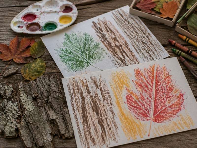 Make Bark and Leaf Texture Prints