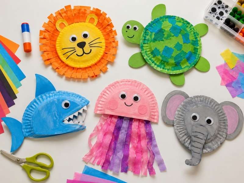 Colorful Paper Plate Animals