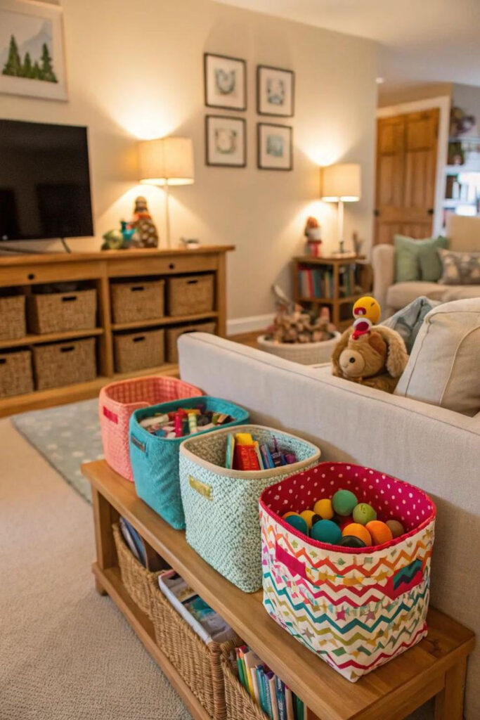 Open Bins and Baskets for Easy Grab-and-Go Play