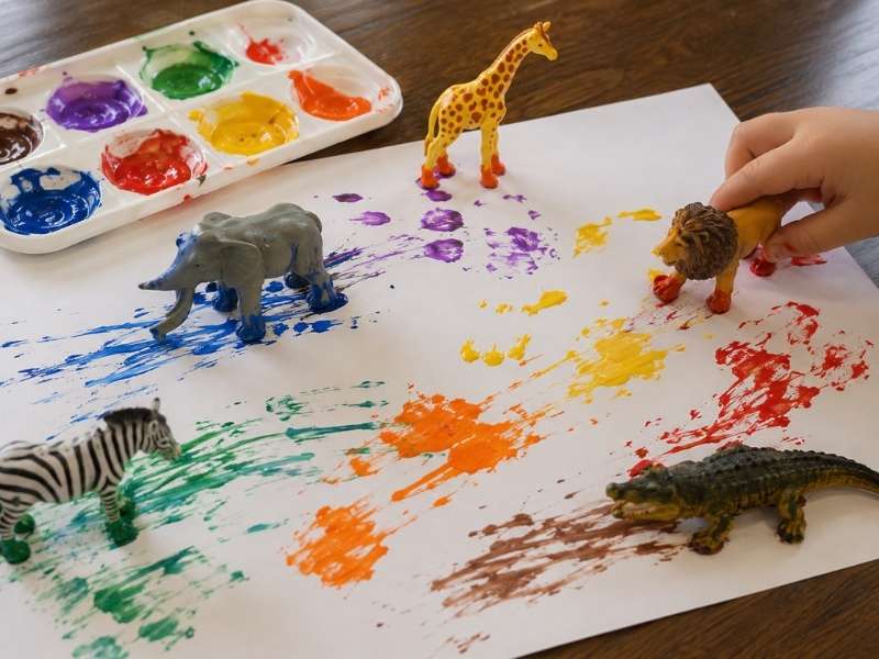 Paint With Toy Animals
