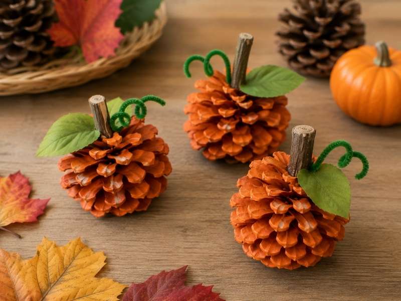 Pinecone Pumpkin Decorations