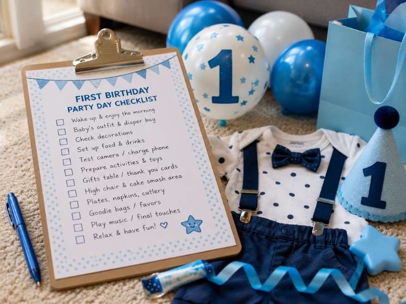 Prepare a Party Day First Birthday Checklist