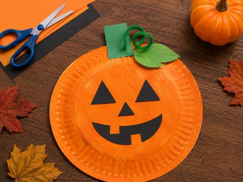 Pumpkin Paper Plate Craft