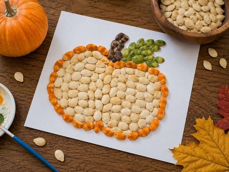 Pumpkin Seed Mosaic Art