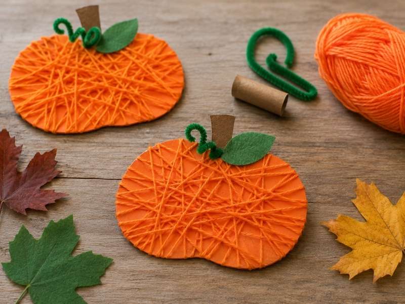 Pumpkin Yarn Wrapping Craft
