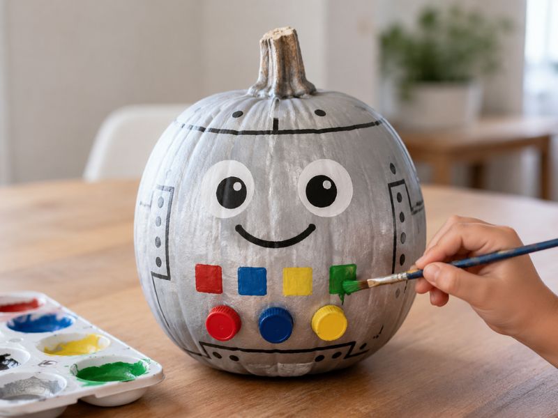 Robot Pumpkin Painting Ideas Kids Can Make