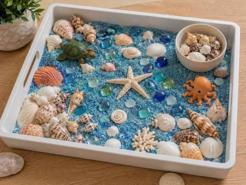 Seashell Ocean Sensory Tray