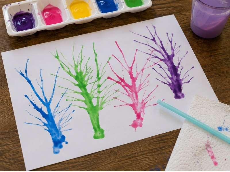 Straw Blow Painting