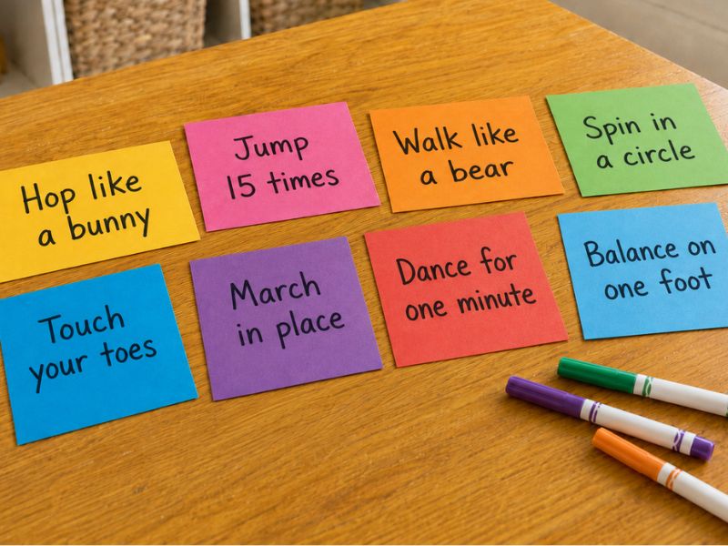 Write One Movement Challenge on Each Card