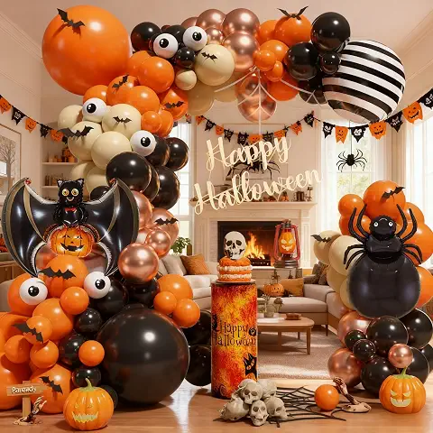 Black and Gold Halloween Balloon Garland