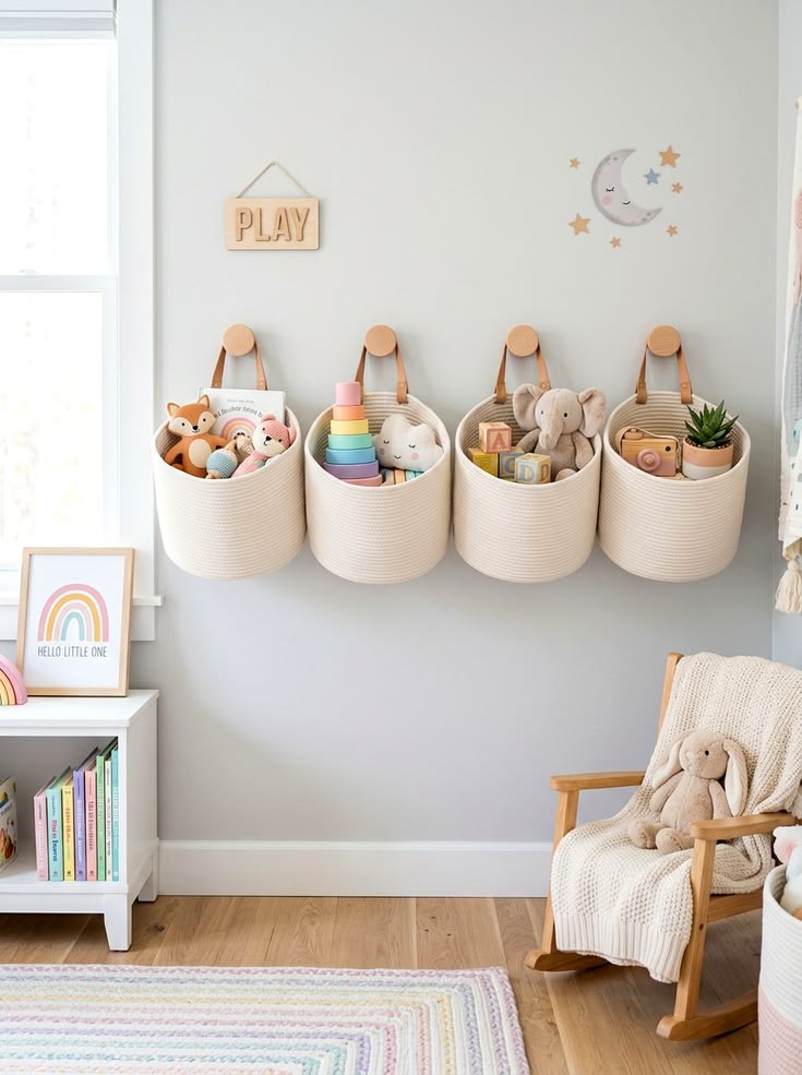 Hide Everyday Clutter Inside Matching Baskets