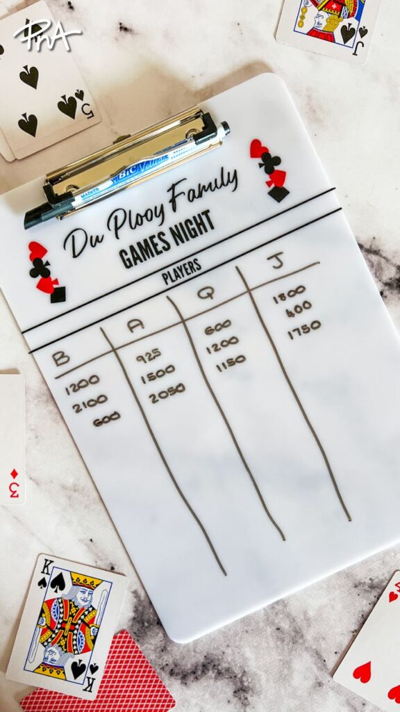 Save a Family Game Night Scorecard