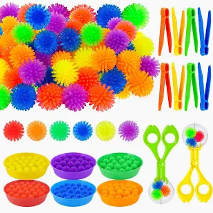 Bbiamsleep 136-Piece Sensory Bin Filler and Fine Motor Skills Sensory Bin Items