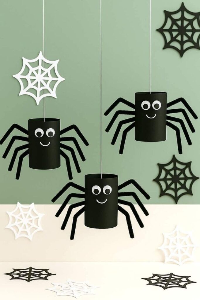 Hanging Paper Spiders