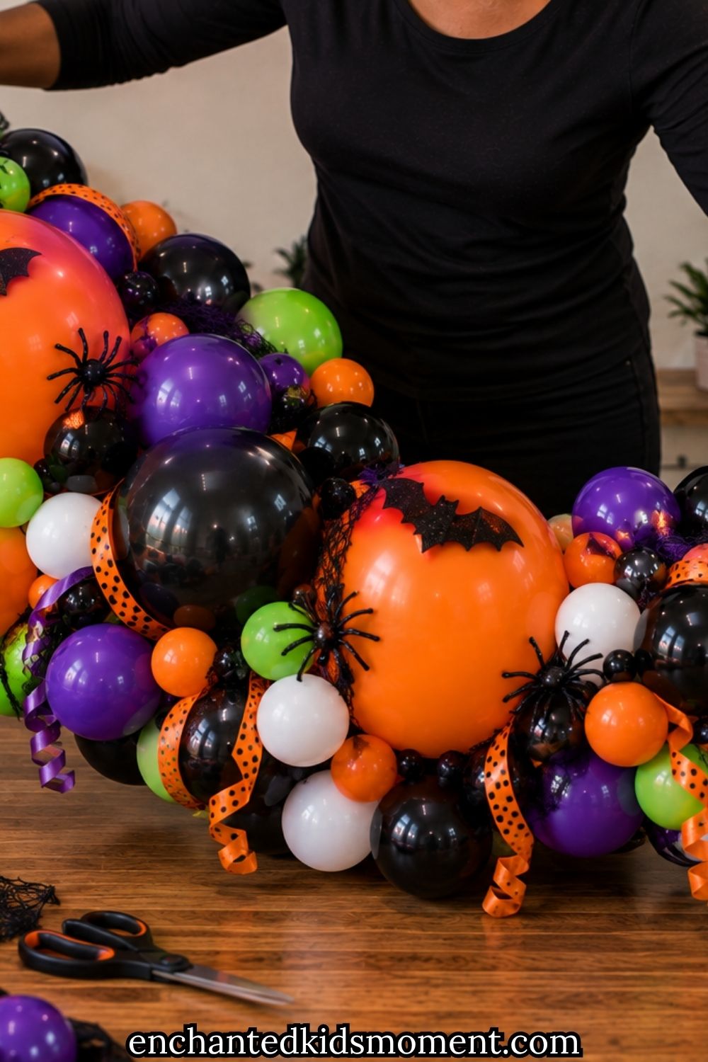 How to Make a Spooky Halloween Balloon Garland Kids Will Love
