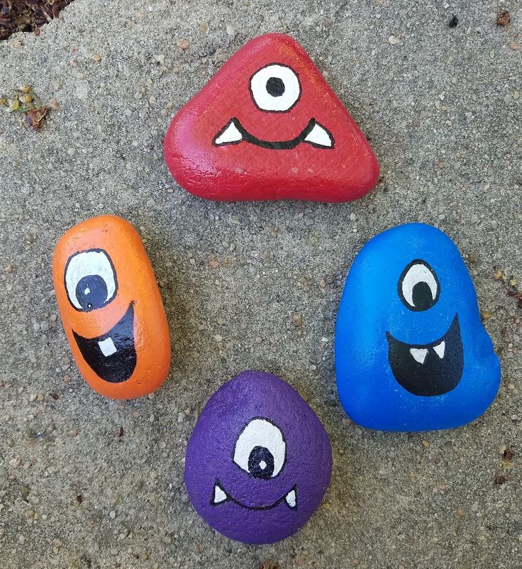 Painted Rock Monsters