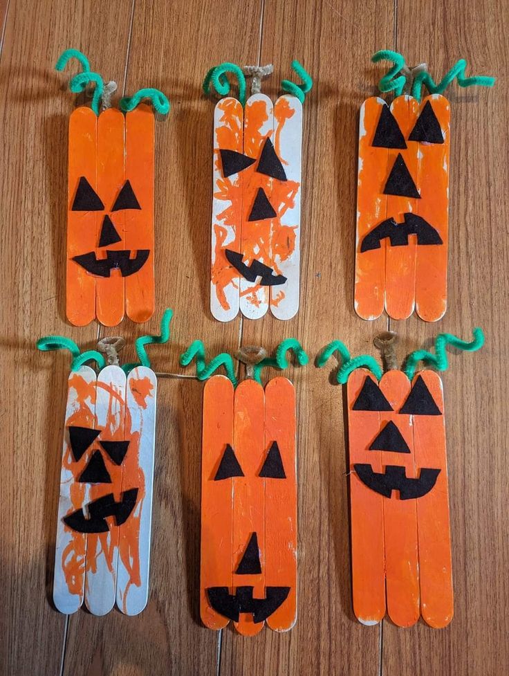 Popsicle Stick Pumpkin Patch