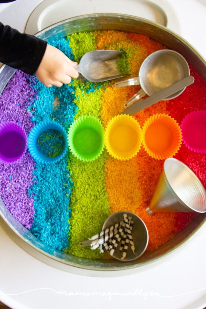 Rainbow Sensory Rice Bin Filler, 5 Cups