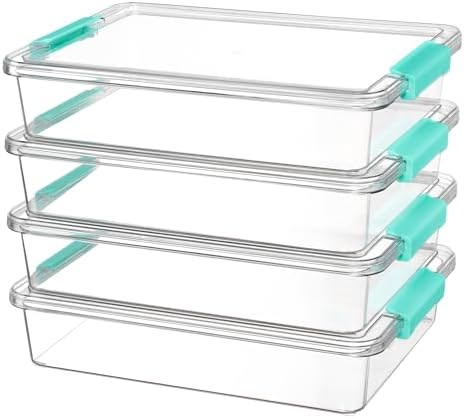 Vtopmart 4 Pack 6 Qt Plastic Storage Bins with Lids