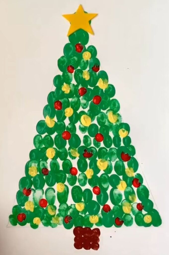 Christmas Tree Finger Painting