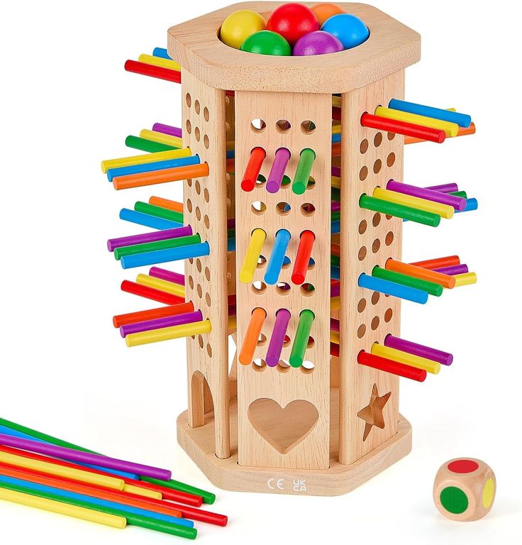 Montessori Wooden 42-Stick Dice Game