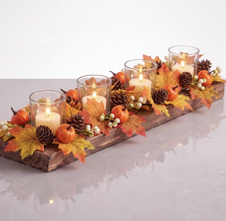  Simple Fall Candle Arrangement