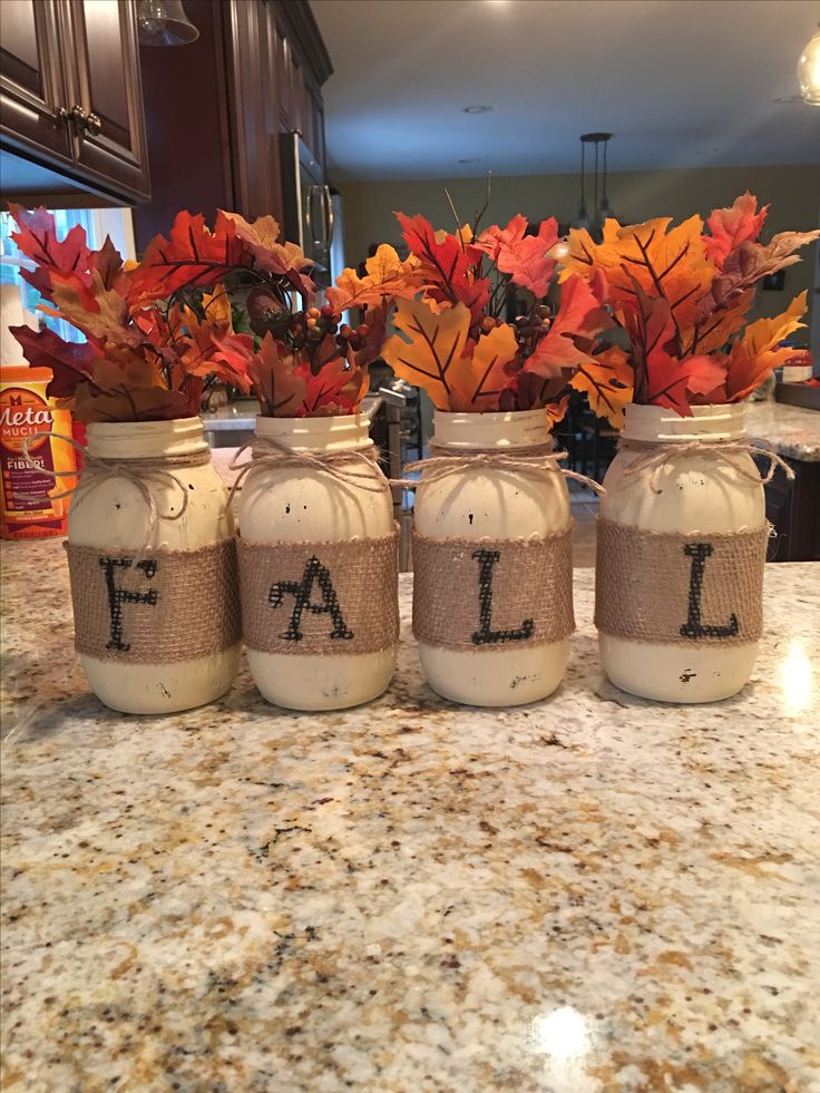Turn Mason Jars Into Fall Vases